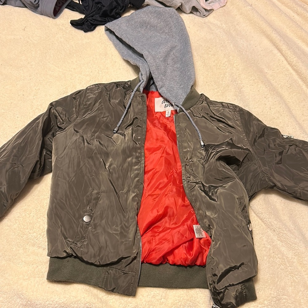 Green puffy jacket